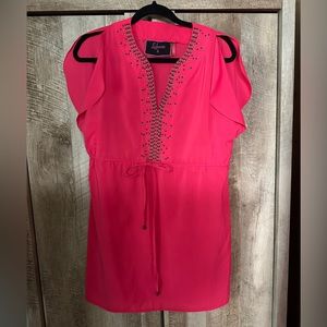 Neon Pink cocktail summer mini dress